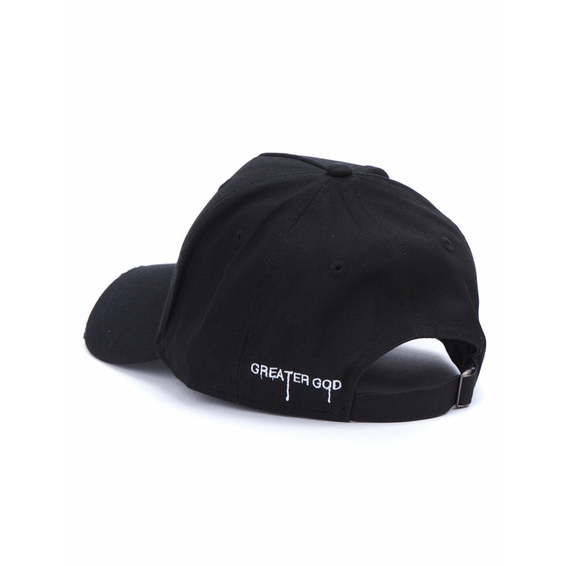 Lion Patch Black Cotton Baseball Cap
